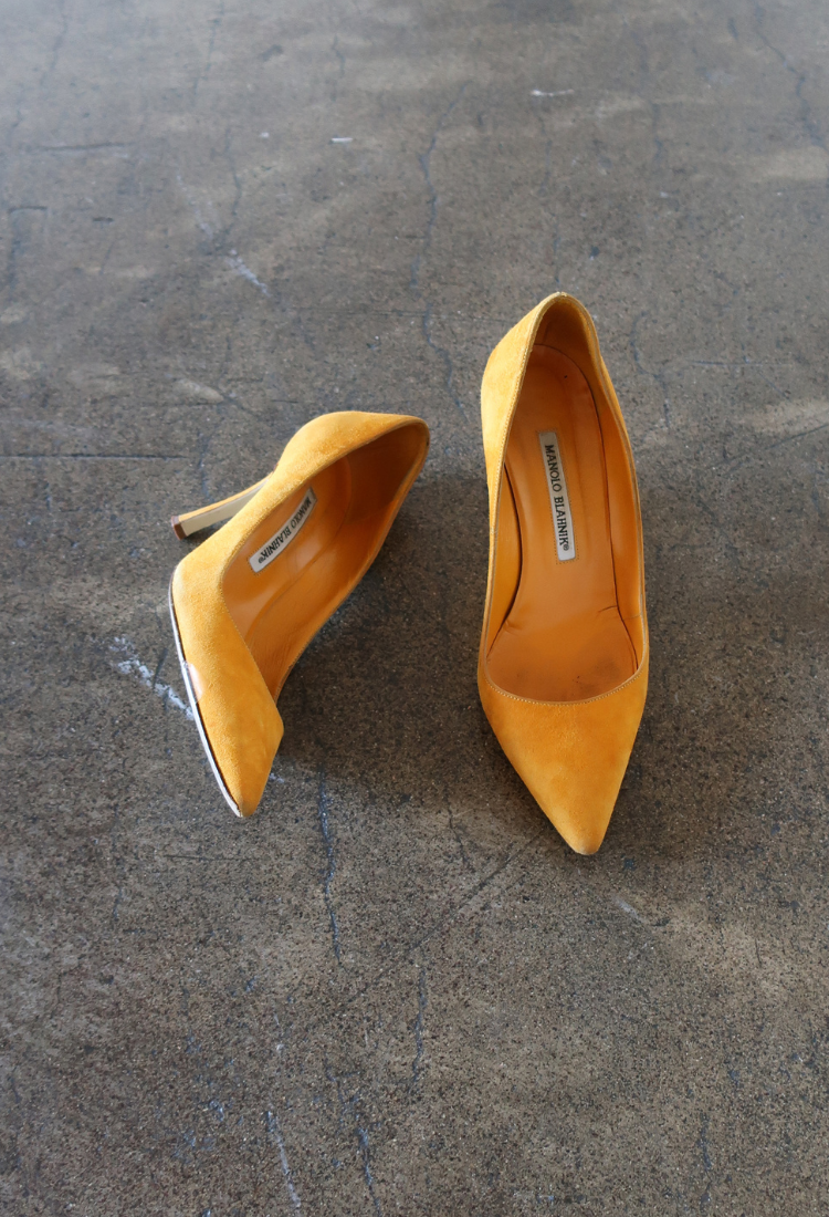 Suede Leather Pumps by Manolo Blahnik Staple & Hue
