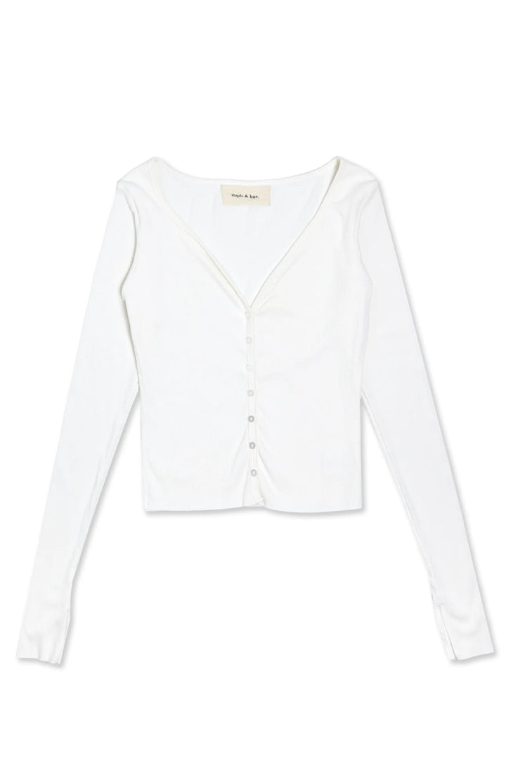 Sculpting Rib Cardi Staple & Hue