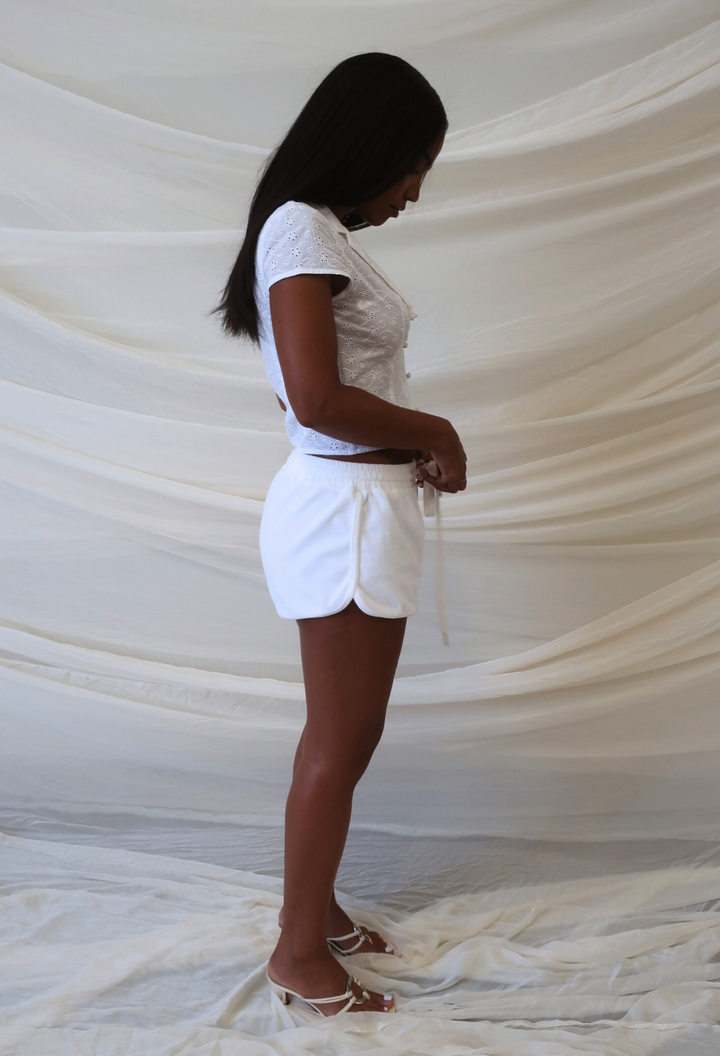 Vanilla Velour Shorts