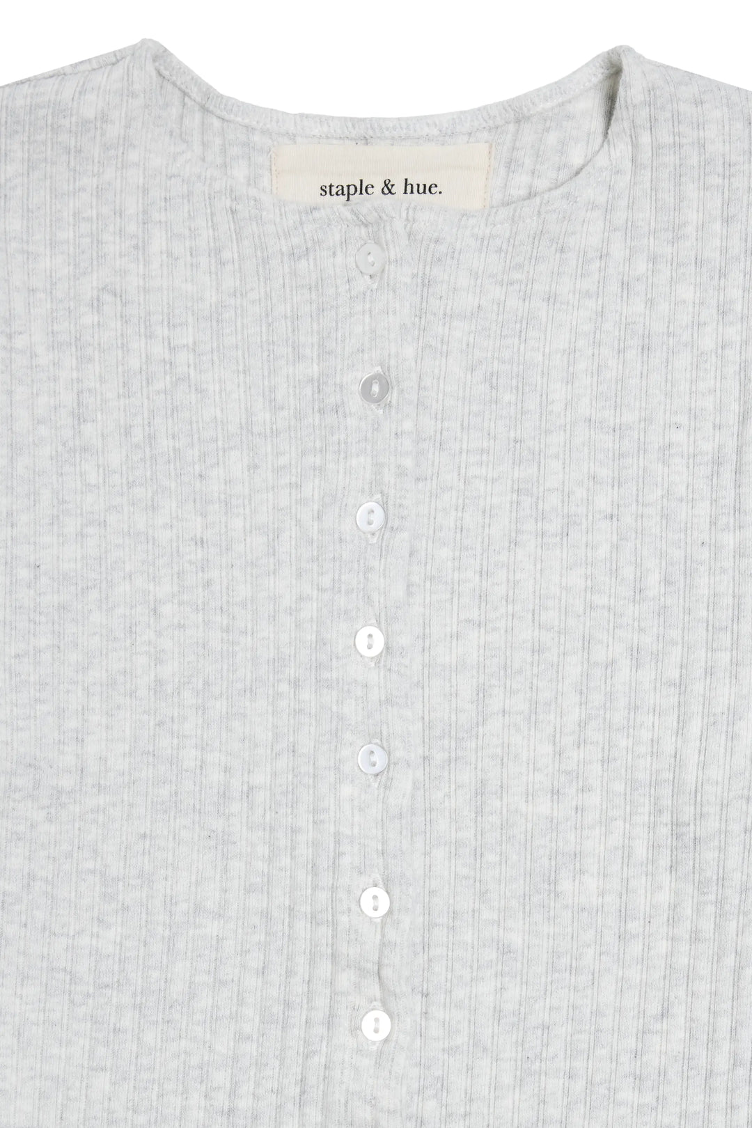 Rib Knit Cardigan Grey Marle Staple & Hue