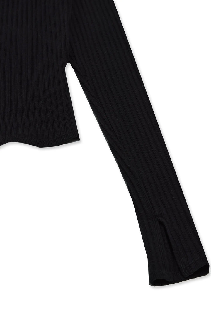 Rib Knit Cardigan Black Staple & Hue