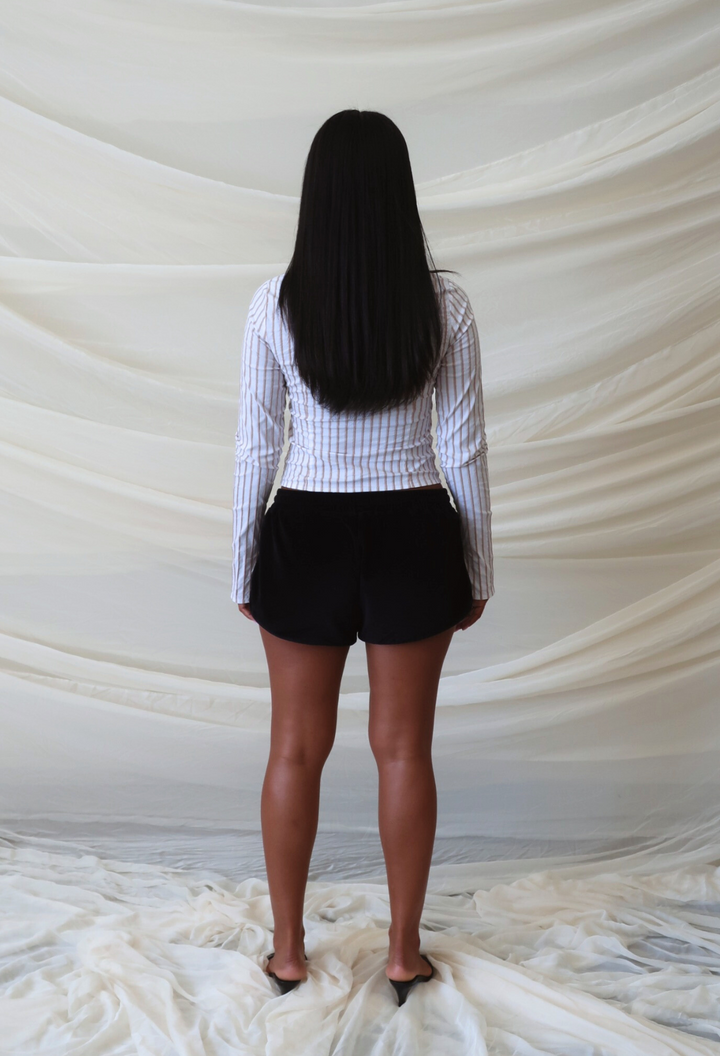 Noir Velour Shorts