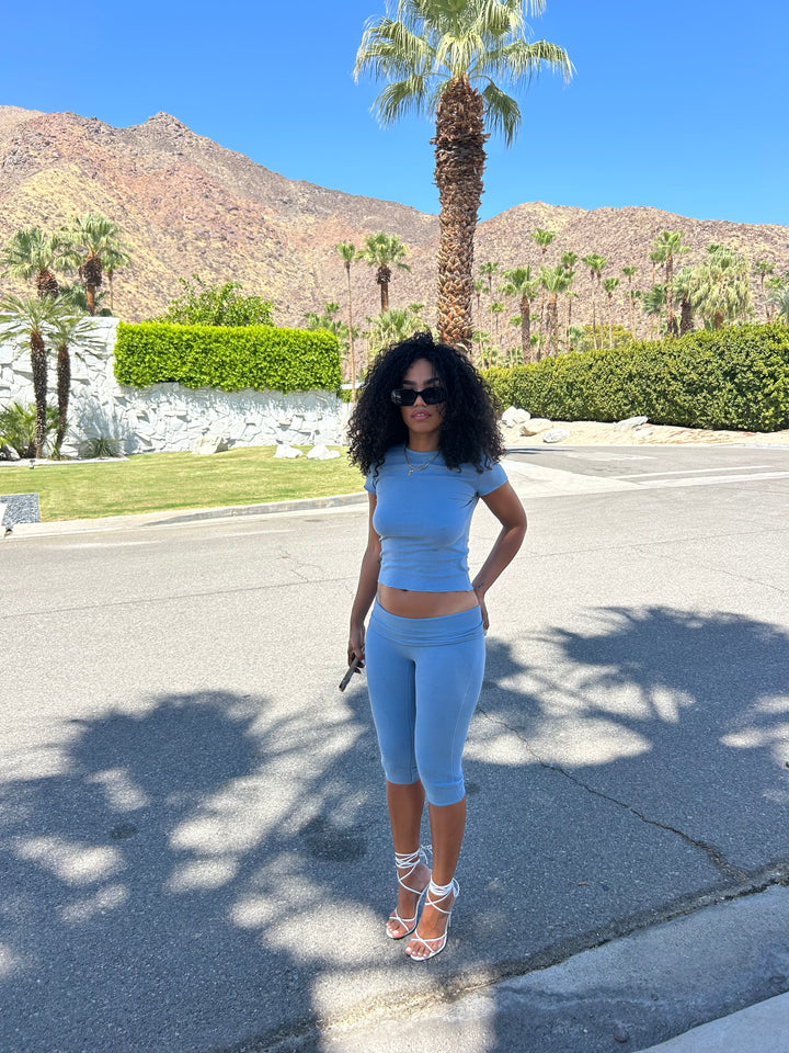 Capri Pants | Faded Blue Staple & Hue