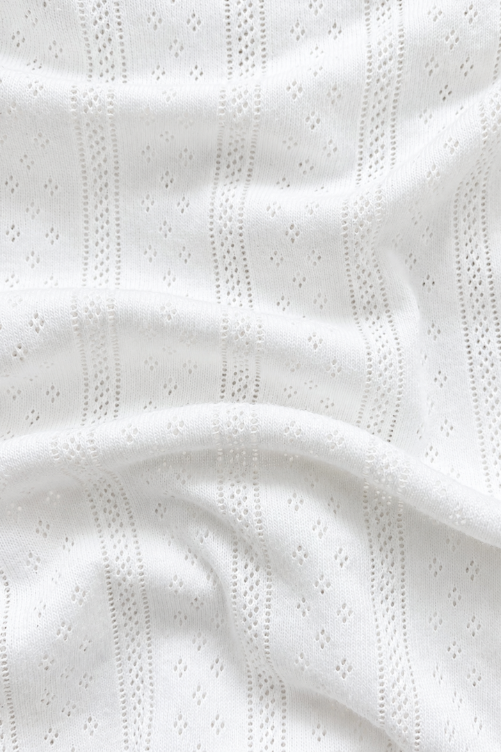 Pointelle Cardi White