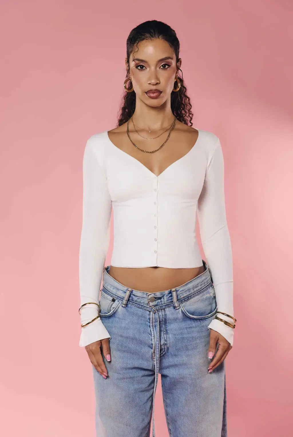 Sculpting Rib Cardi Staple & Hue