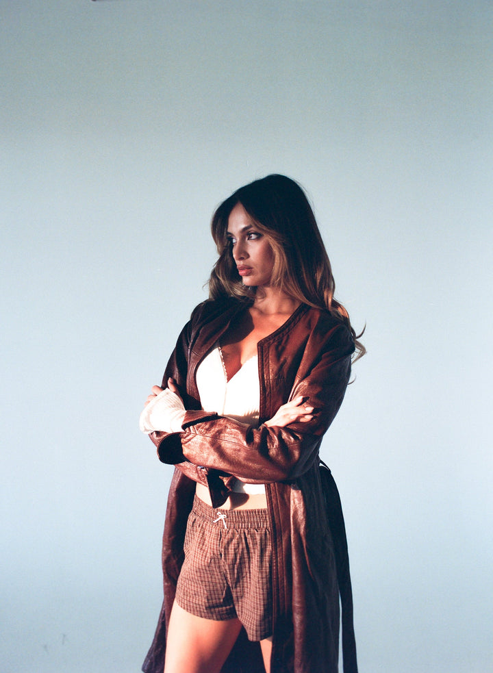 Genuine Leather Trench by Peter Caruso Staple & Hue