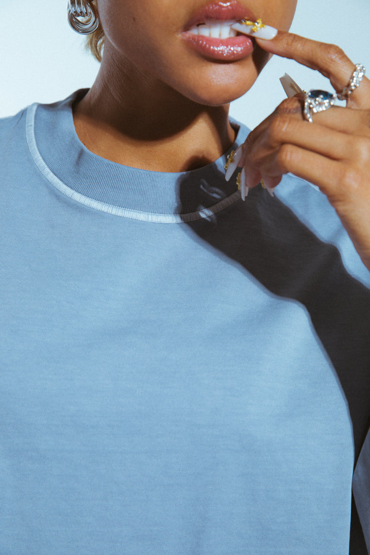 Karrueche x S&H Heavy Cotton Shirt | Faded Blue