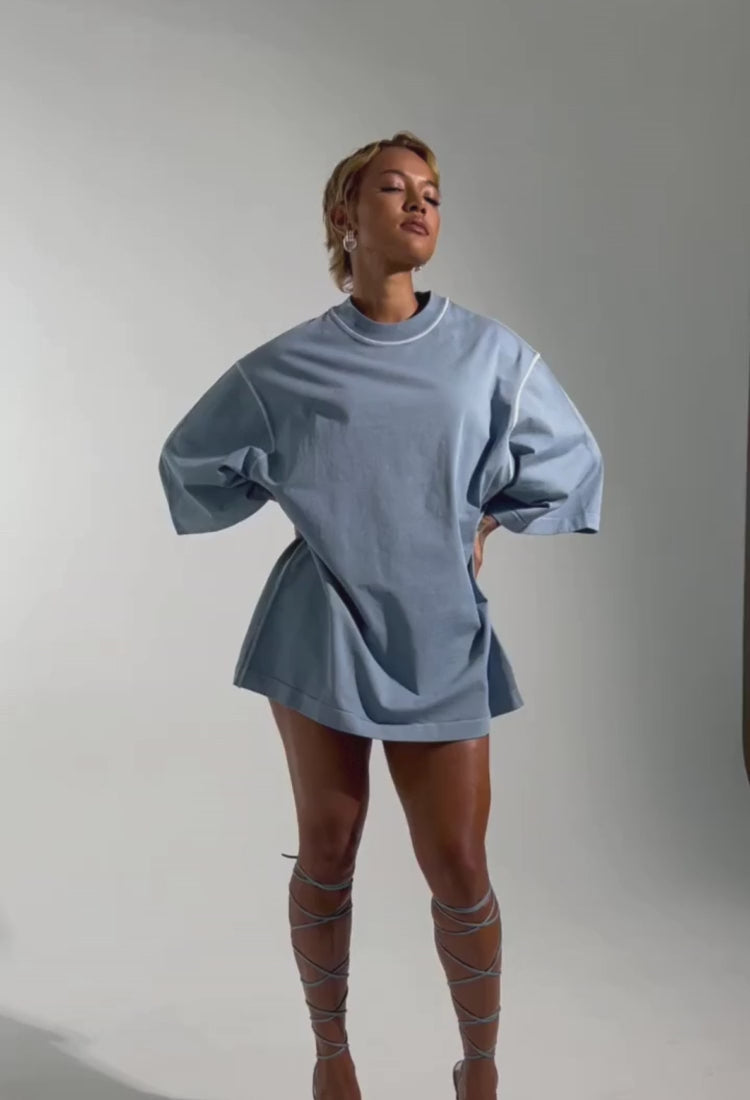 Karrueche x S&H Heavy Cotton Shirt | Faded Blue